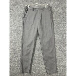 Massimo Dutti Mens Pants Sz 30 Gray Extrafine Italian Wool Tapered Travel Pants